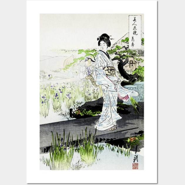 Iris Garden Japanese illustration Wall Art by geekmethat